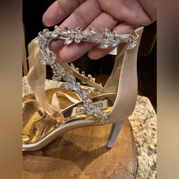 Badgley Mischka champagne heeled wedding / formal shoes. Box included - Picture 5 of 16